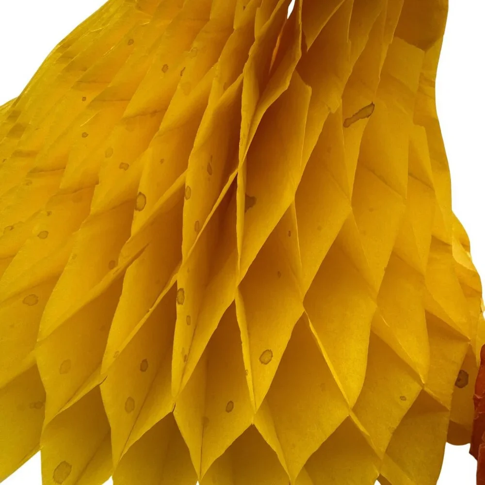 Vintage Honeycomb Paper Pumpkin & Cornstalk Decorations Fall Thanksgiving